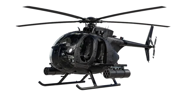 AH-6M Miniguns attack helicopter in WARDOGS